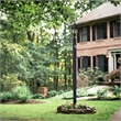 Stainless Steel Black Lamp Post with Cross Arm and Photo Eye