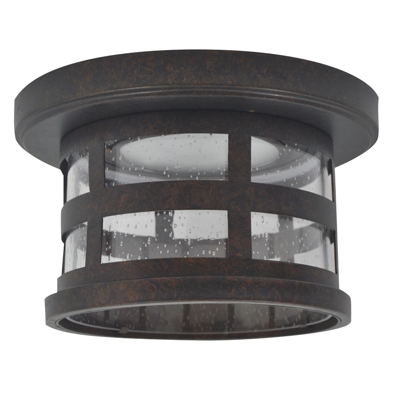 Washburn Stainless Steel Integrated LED Ceiling Light in Rustic Bronze