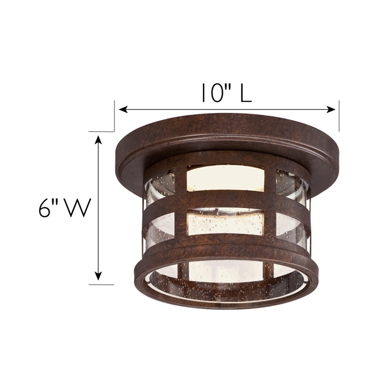 Washburn Stainless Steel Integrated LED Ceiling Light in Rustic Bronze