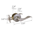 Stratford Silver Satin Nickel Metal Closet Door Lever