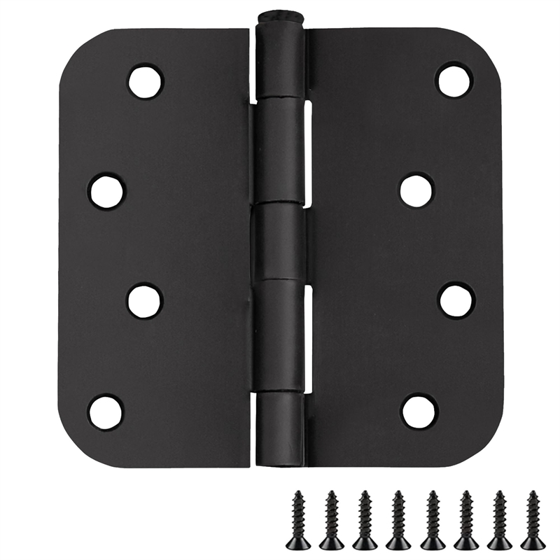 Radius 8-Hole Door Hinge in Stainless Steel Matte Black 10-Pack