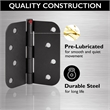 Radius 8-Hole Door Hinge in Stainless Steel Matte Black 10-Pack