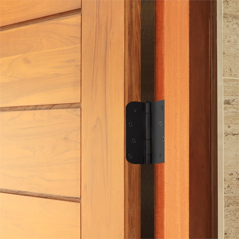 Radius 8-Hole Door Hinge in Stainless Steel Matte Black 10-Pack
