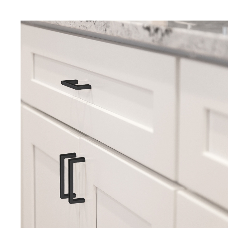 Portico 3.8-Inch Center-to-Center Stainless Steel Cabinet Pulls in Matte Black