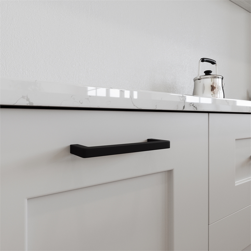 Portico 3.8-Inch Center-to-Center Stainless Steel Cabinet Pulls in Matte Black