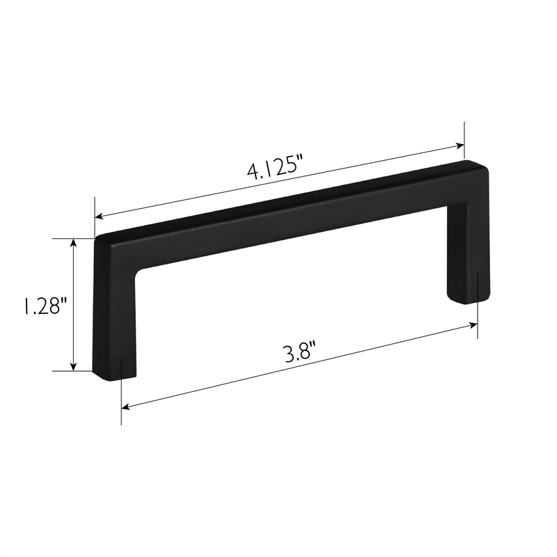 Portico 3.8-Inch Center-to-Center Stainless Steel Cabinet Pulls in Matte Black