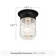 Jelly Jar Indoor/Outdoor Flush Mount Glass Ceiling Light in Black