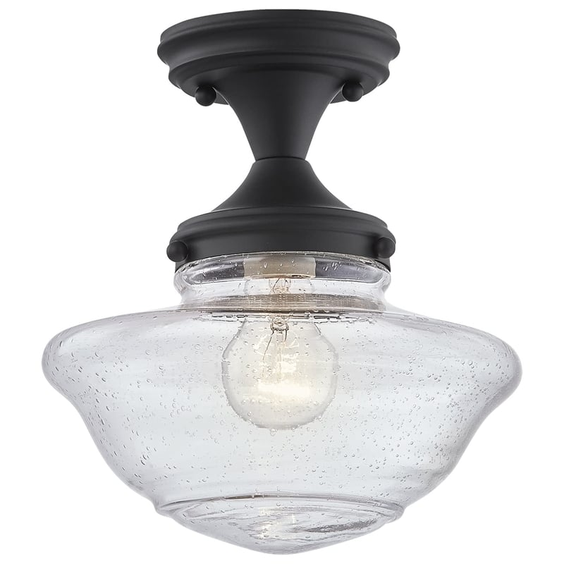 Schoolhouse Metal Ceiling Light in Matte Black