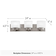 Dove Creek Stainless Steel Vanity Light in Satin Nickel 3-Light in Silver