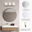 Dove Creek Stainless Steel Vanity Light in Satin Nickel 3-Light in Silver