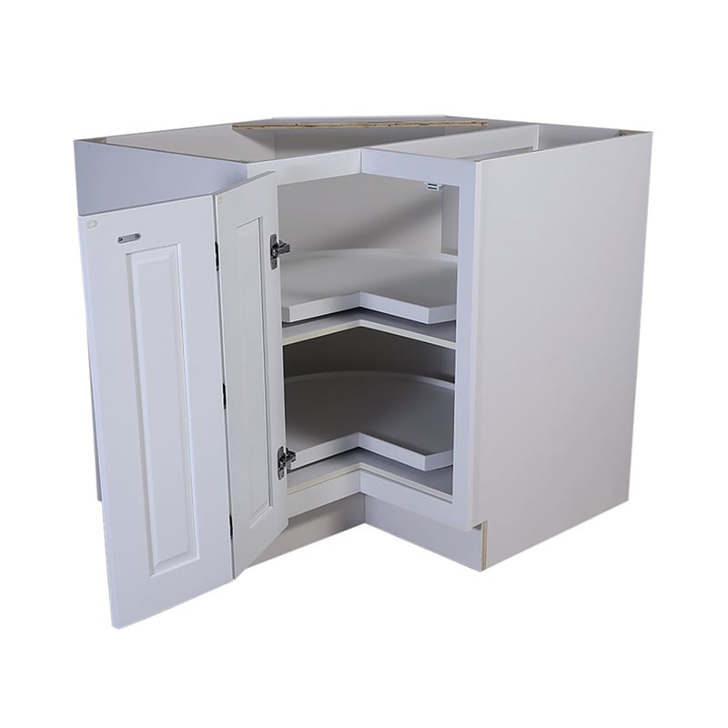 Brookings Wood Corner Cabinet in White 36-Inch by 34.5-Inch by 24-Inch
