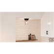 Jelly Jar Outdoor Ceiling Light with Clear Ribbed Glass in Oil Rubbed Bronze
