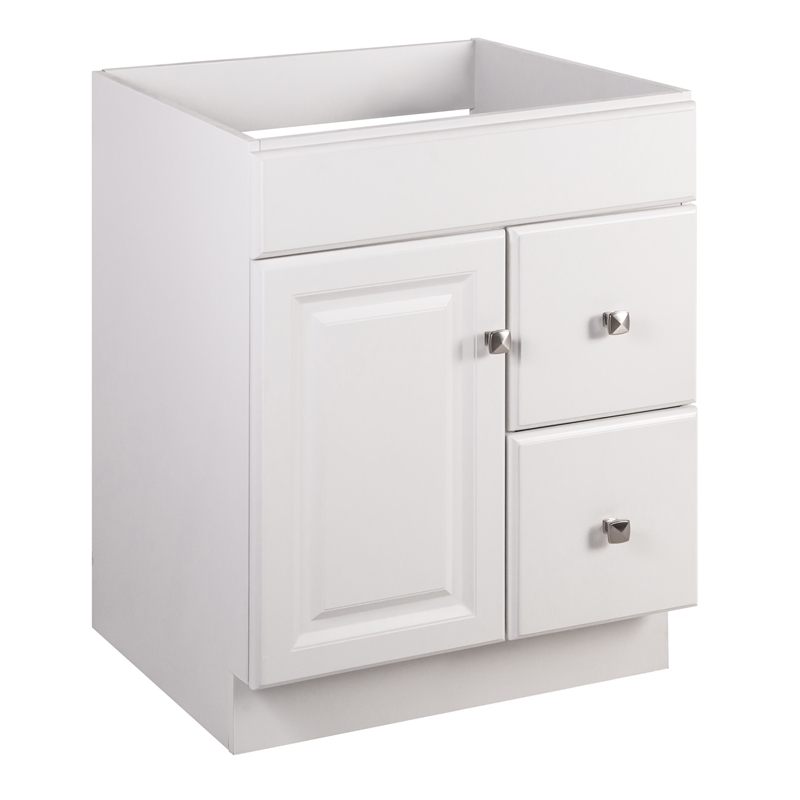 Wyndham 24-Inch 1-Door Unassembled Bathroom Wood Vanity Without Top in White