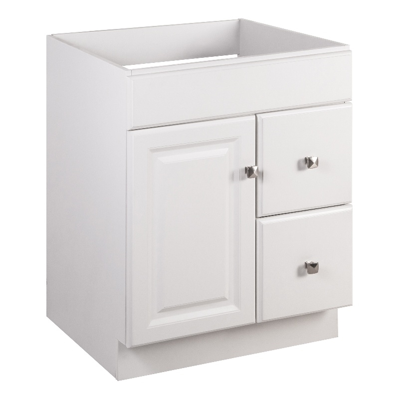 Wyndham 24-Inch 1-Door Unassembled Bathroom Wood Vanity Without Top in White