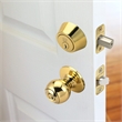 Design House Ball Keyed Brass Entry Door Knob in Polished Brass