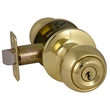 Design House Ball Keyed Brass Entry Door Knob in Polished Brass