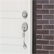 Design House Coventry Brass Latch Entry Wood Door Handle Set in Silver