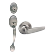 Design House Coventry Brass Latch Entry Wood Door Handle Set in Silver