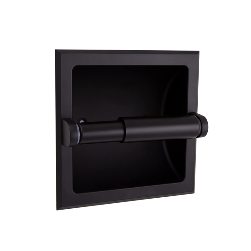 Design House Millbridge Metal Recessed Toilet Paper Holder in Matte Black