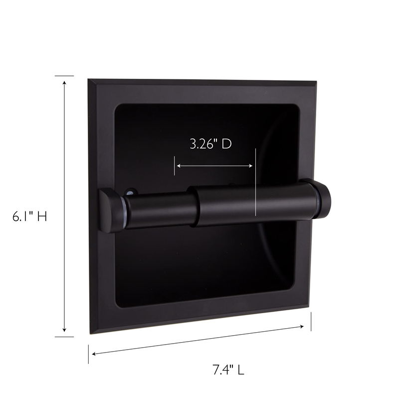 Design House Millbridge Metal Recessed Toilet Paper Holder in Matte Black