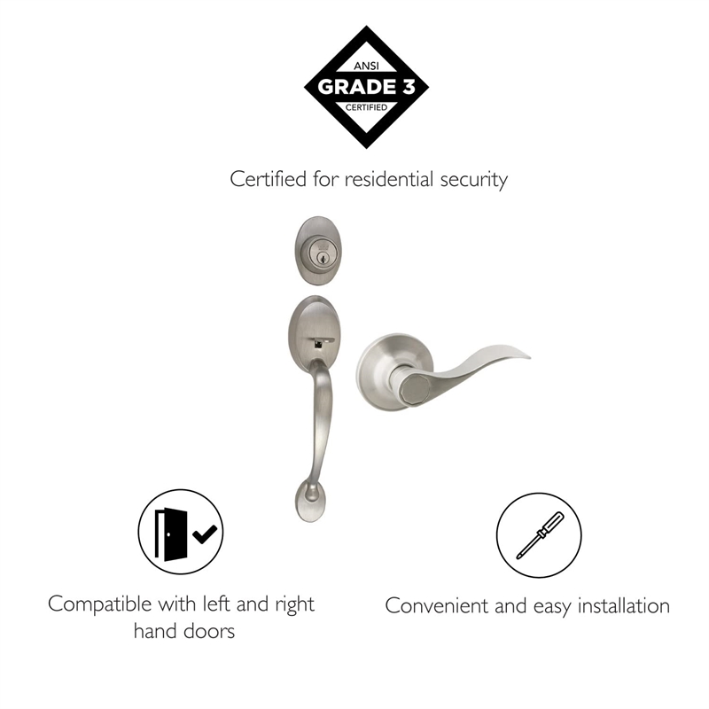 Coventry Silver Satin Nickel Brass Door Handle Set