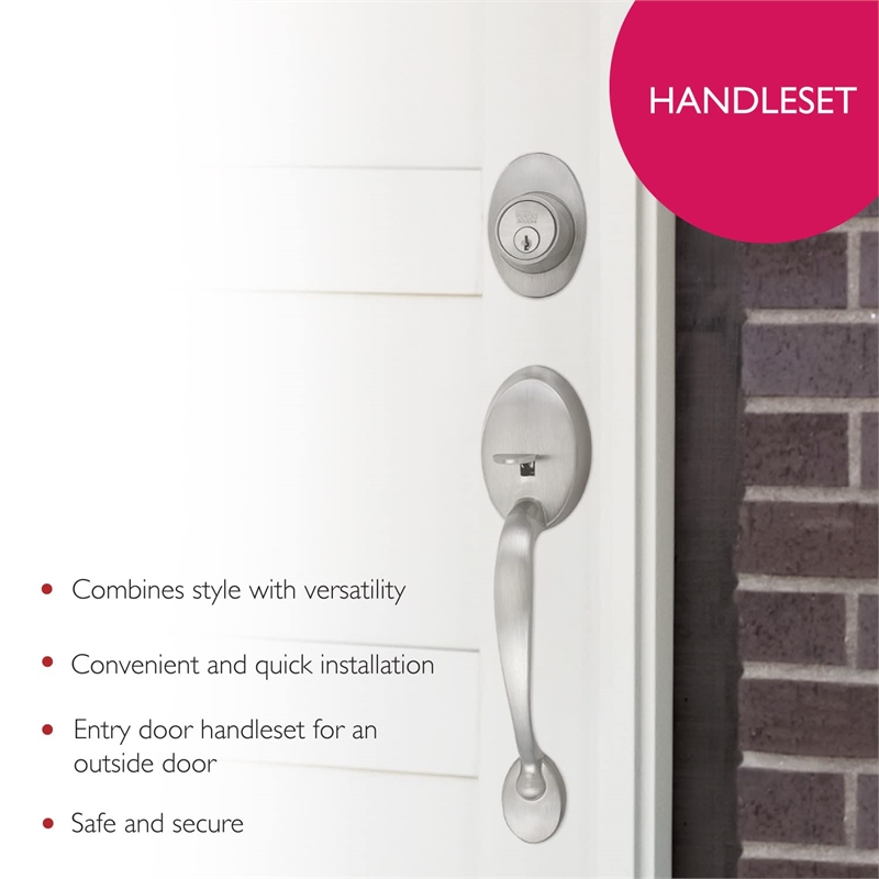 Coventry Silver Satin Nickel Brass Door Handle Set