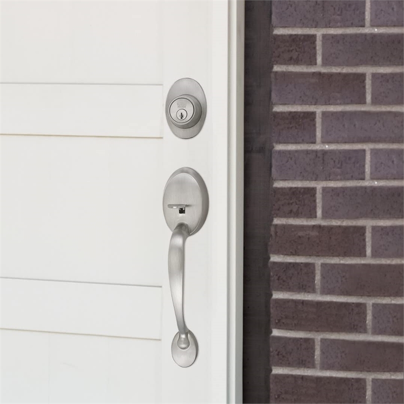 Coventry Silver Satin Nickel Brass Door Handle Set