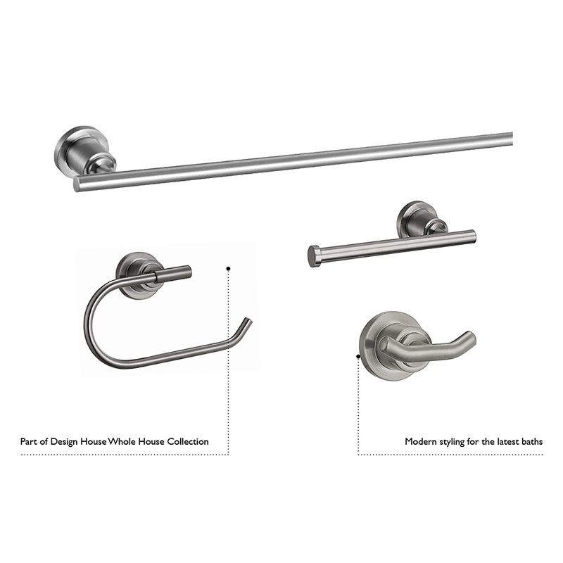 Design House Metal Single-Post Toilet Paper Holder in Polished Chrome/Silver