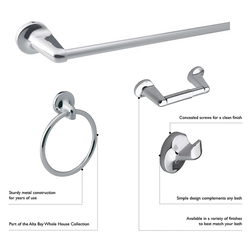Alta Bay Metal Towel Ring in Brushed Silver Nickel
