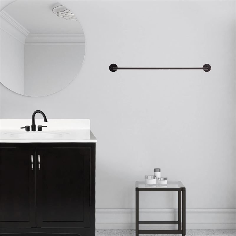 Design House Kelton 24-Inch Metal Towel Bar in Matte Black Finish