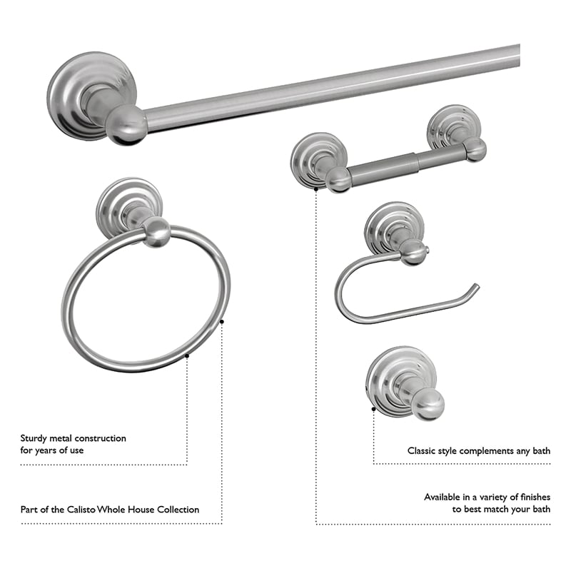 Design House Calisto 24-Inch Metal Towel Bar in Satin Nickel/Silver