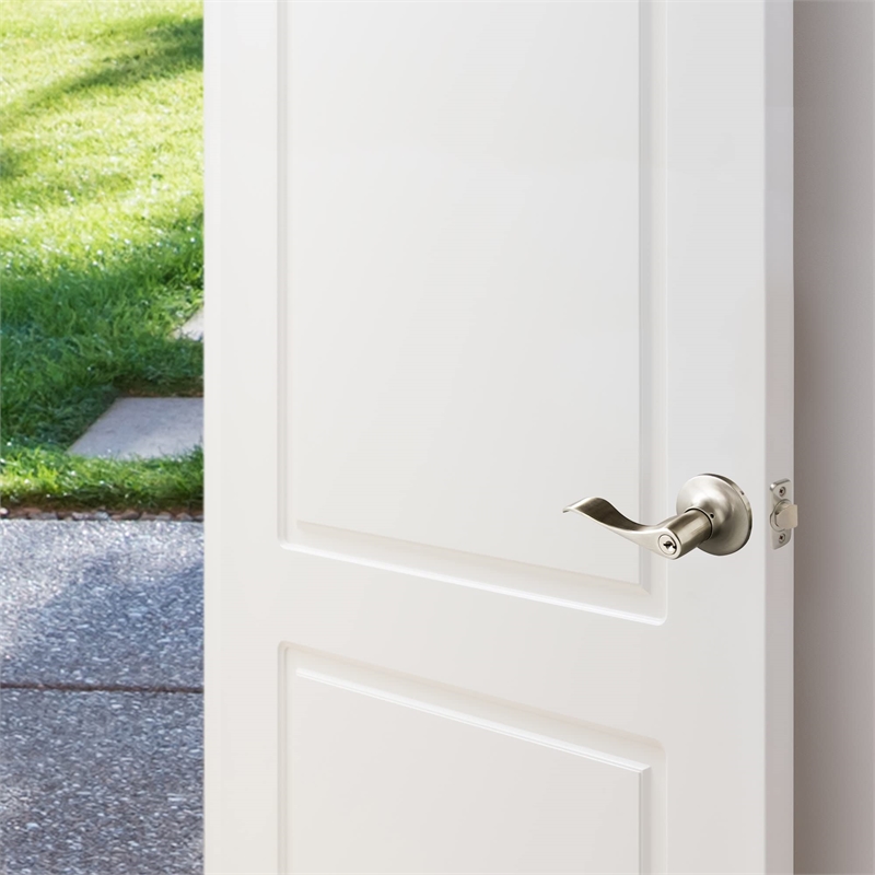 Design House Stratford Entry Metal Door Knob in Satin Nickel/Silver