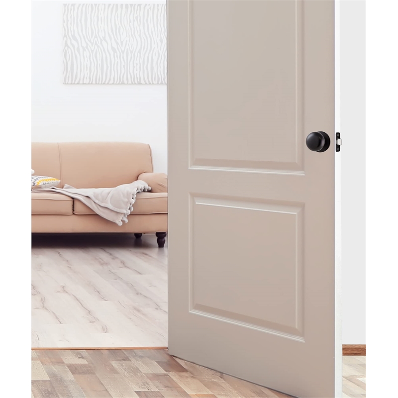 Design House Cambridge Brass Passage Doorknob in Matte Black