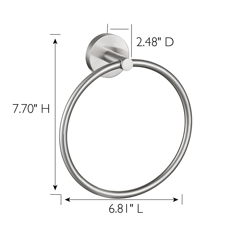 Graz Park Metal Towel Ring in Satin Silver Nickel
