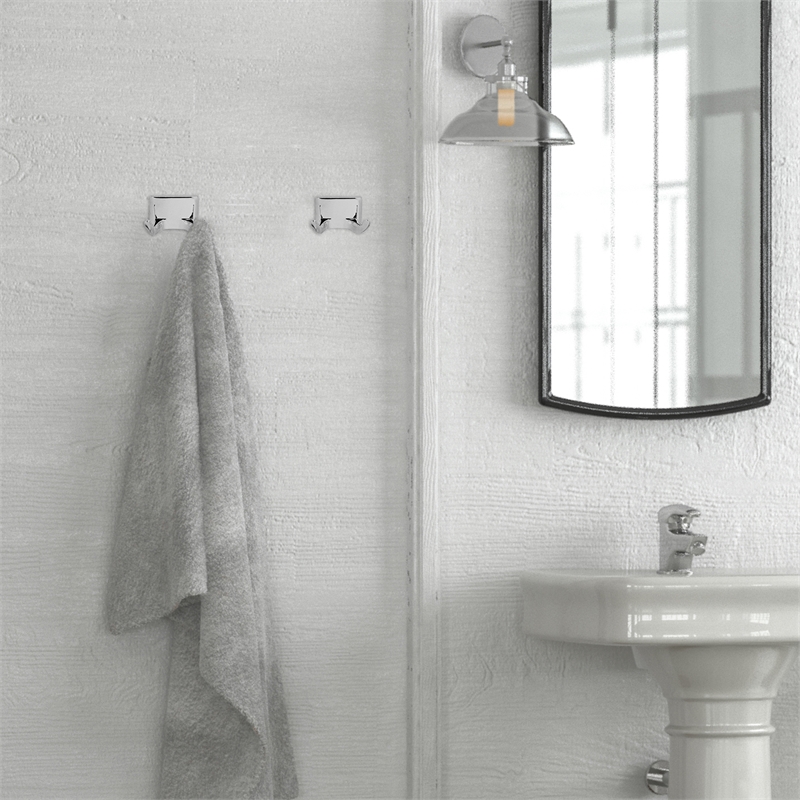 Design House Millbridge Metal Double Robe Hook in Polished Chrome/Silver