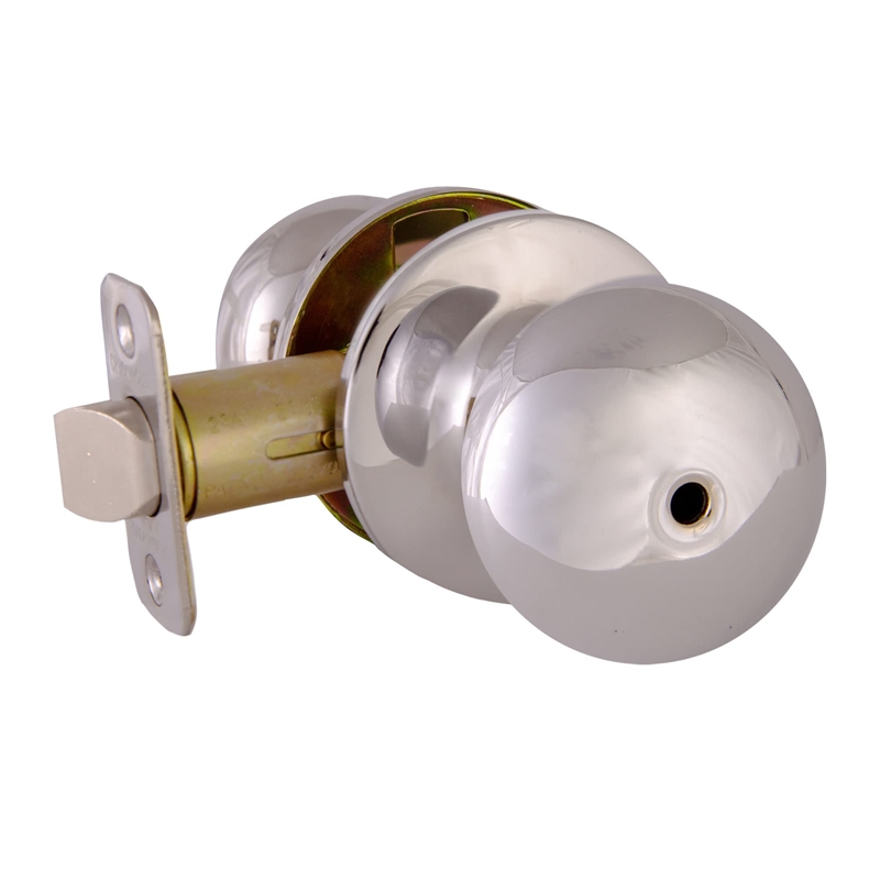 Design House Cambridge Brass Privacy Door Knob in Polished Chrome/Silver