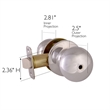 Design House Cambridge Brass Privacy Door Knob in Polished Chrome/Silver