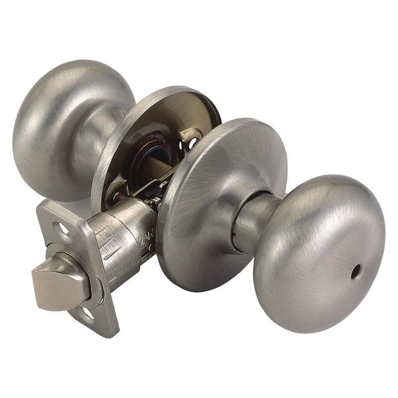 Design House Cambridge Brass Privacy Door Knob in Satin Nickel/Silver