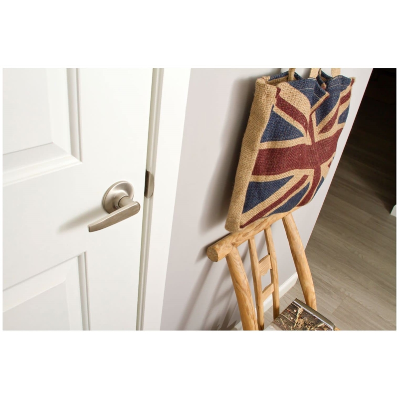 Design House Delavan Brass Dummy Door Handle in Satin Nickel/Silver
