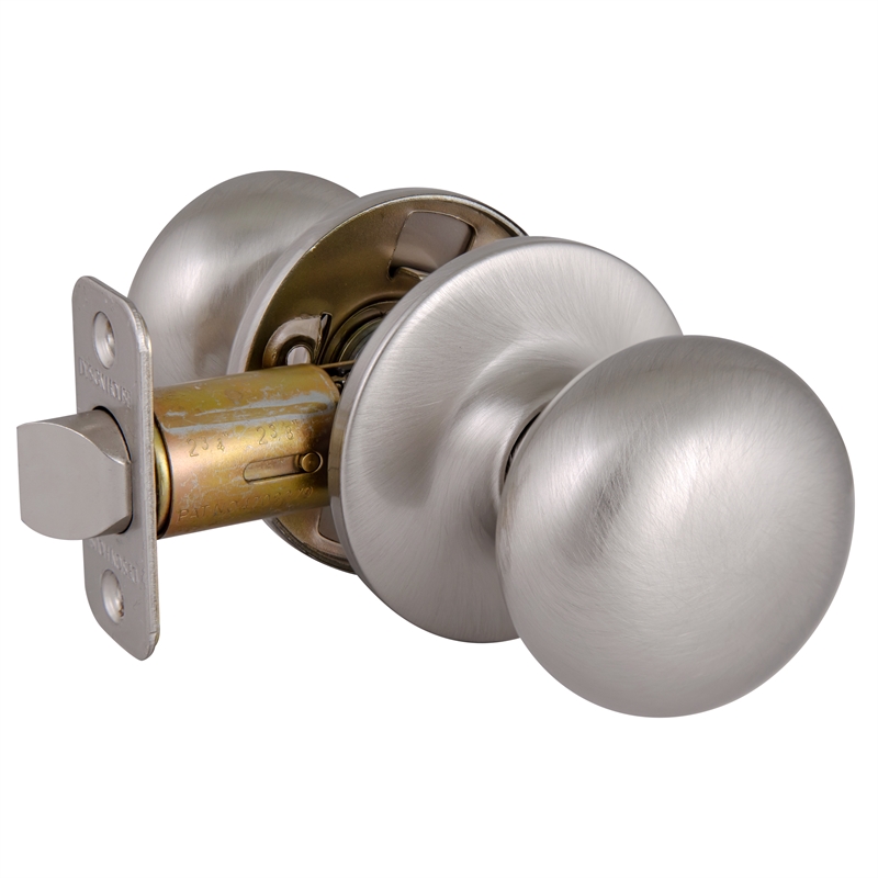 Design House Cambridge 2-Way Brass Passage Hall Door Knob in Satin Nickel