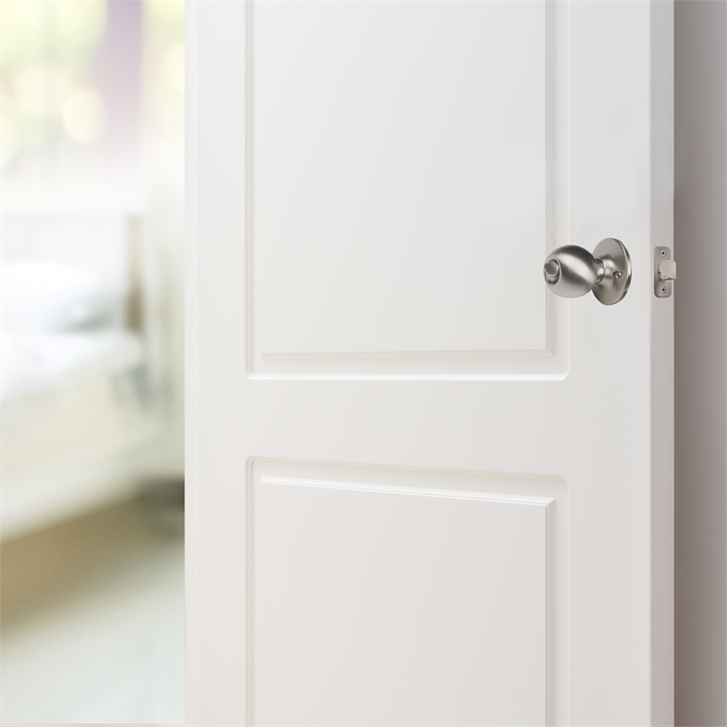 Design House 2-Way Latch Privacy Brass Door Knob in Satin Nickel