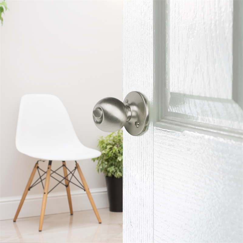 Design House 2-Way Latch Privacy Brass Door Knob in Satin Nickel