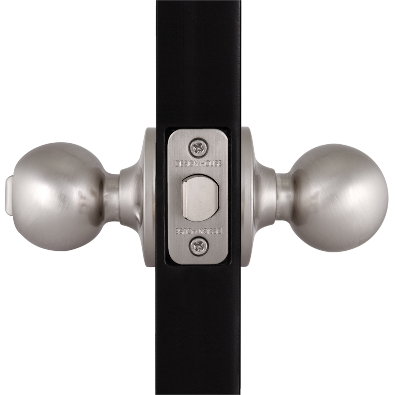 Design House 2-Way Latch Privacy Brass Door Knob in Satin Nickel
