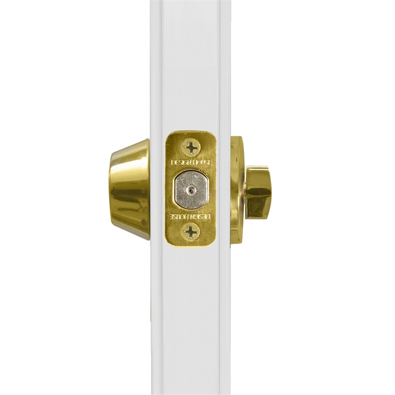 Design House Brass Single Cylinder Deadbolt in Polished Brass/Silver