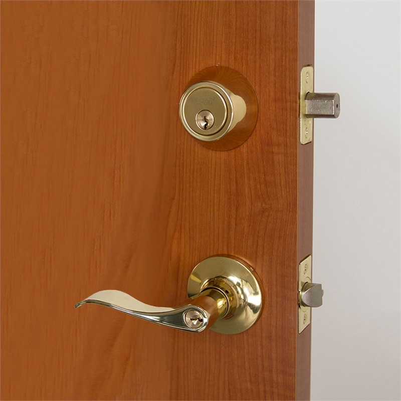 Design House Brass Single Cylinder Deadbolt in Polished Brass/Silver