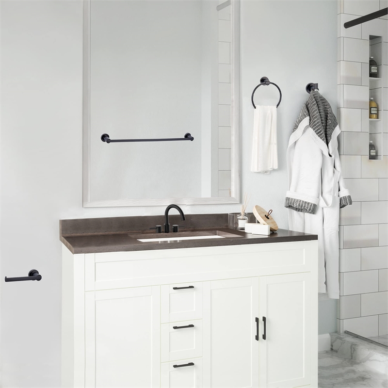 Design House Eastport Metal Bathroom Accessory Kit in Matte Black 4-Piece