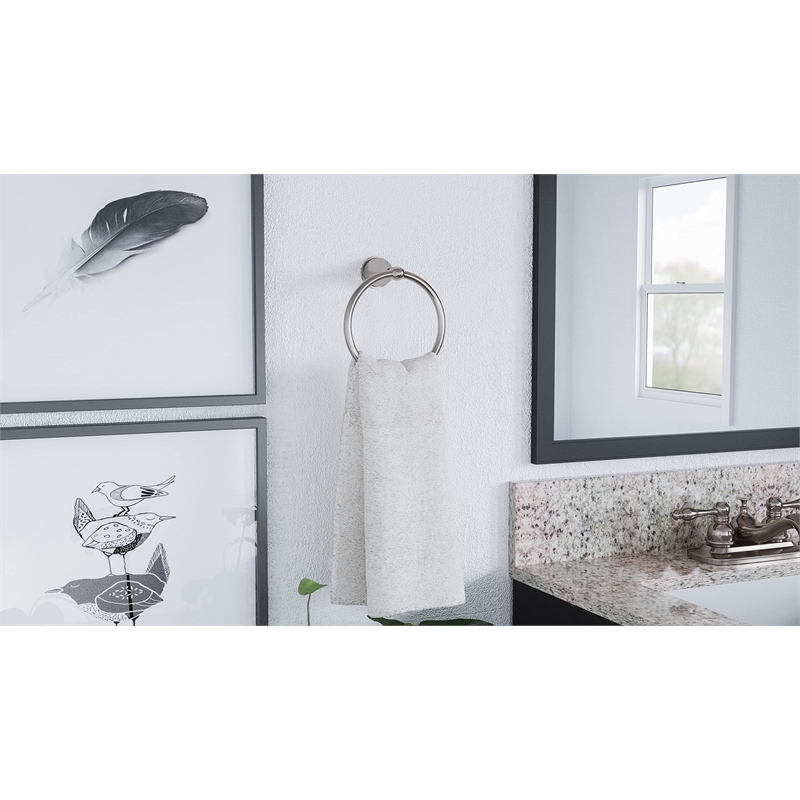 Design House Ames Towel Ring in Brushed Nickel Silver
