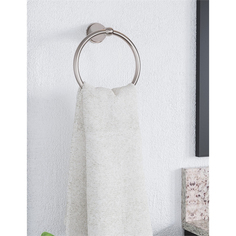 Design House Ames Towel Ring in Brushed Nickel Silver