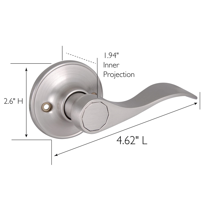Design House Springdale Brass Dummy Door Lever in Satin Nickel/Silver