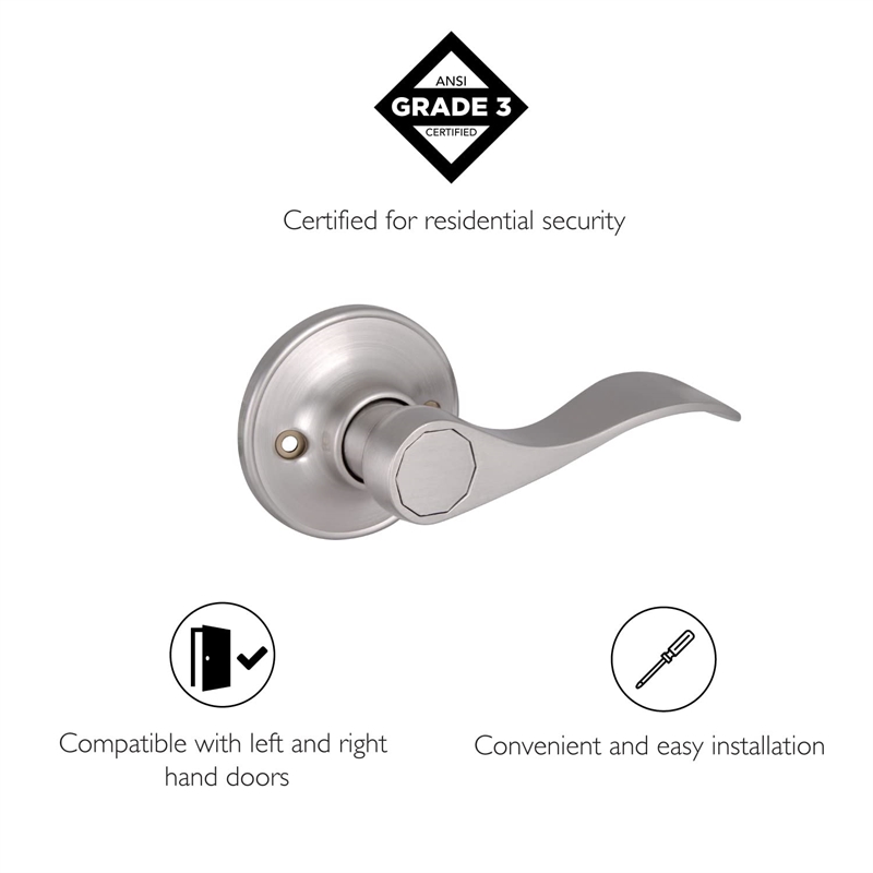 Design House Springdale Brass Dummy Door Lever in Satin Nickel/Silver
